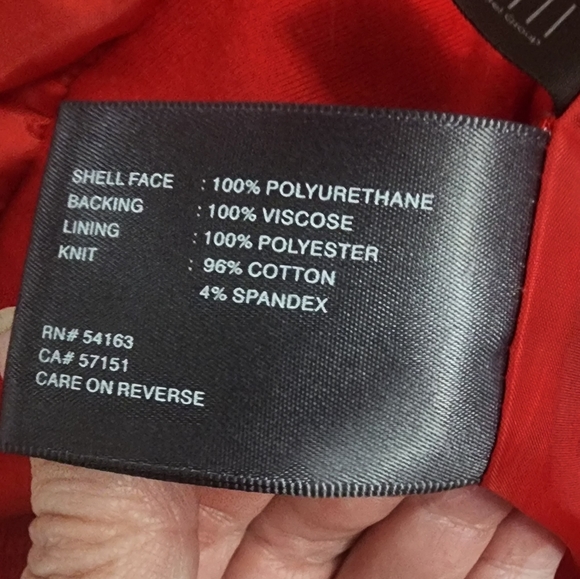 Red Leather Kenneth Cole Reaction Jacket - Picture 3 of 7
